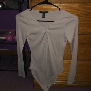 Cute silver Forever 21 bodysuit